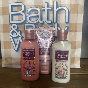 NWT- A Thousand Wishes travel size Shampoo, Conditioner and Hand Cream